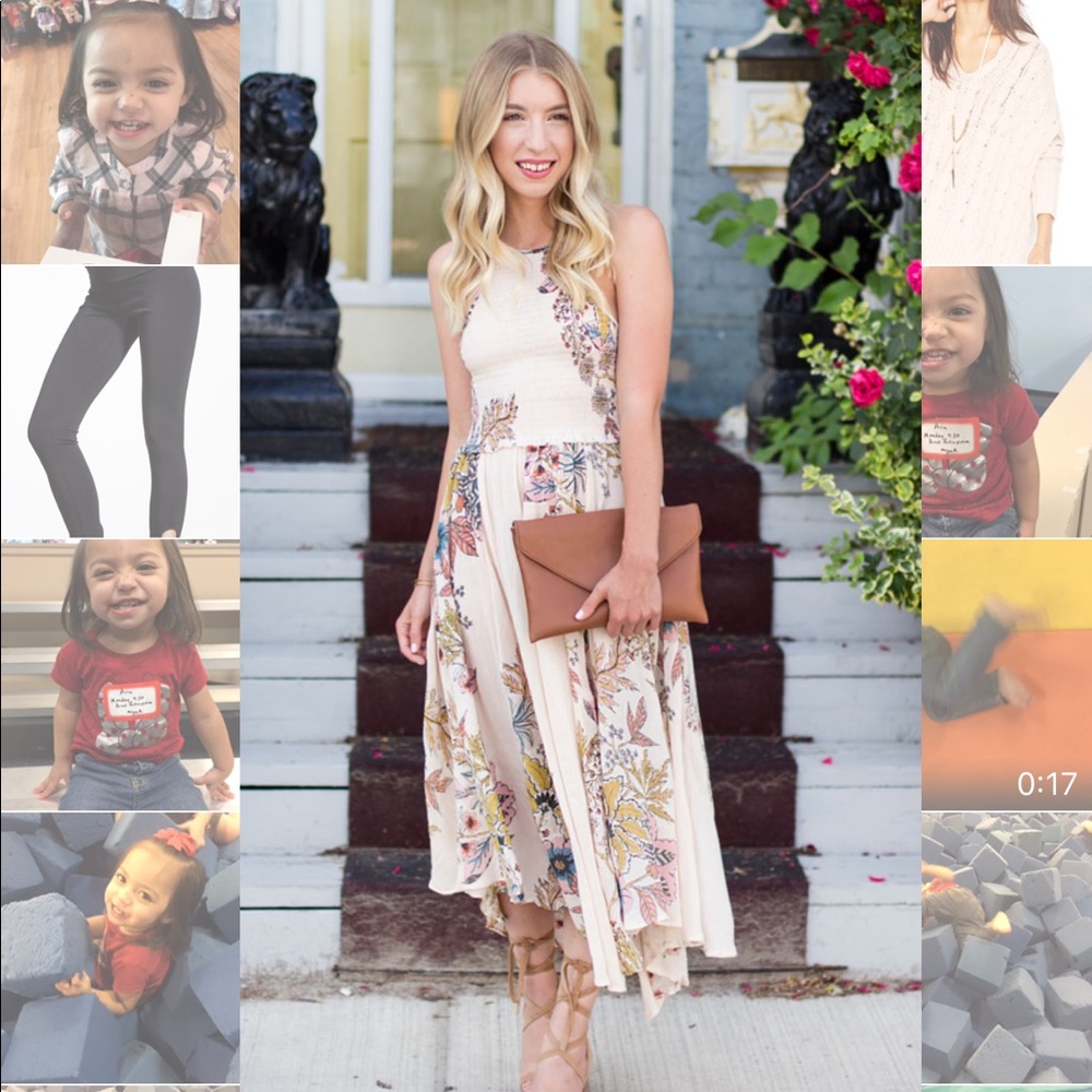 Grey with flowers free people dress